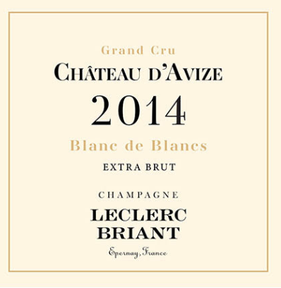 CHATEAU D'AVIZE MAISON LECLERC BRIANT 2014, CHAMPAGNE GRAND CRU (Pre-Arrival)