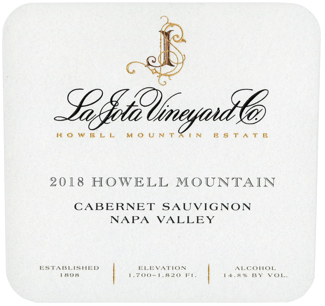2018 La Jota Howell Mountain Cabernet Sauvignon